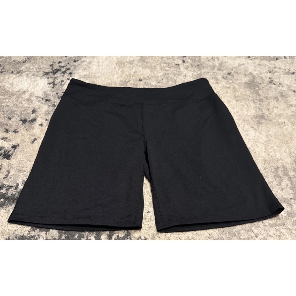 Lands End Shorts Womens Sz XL X-Large (18) Black polyester stretch